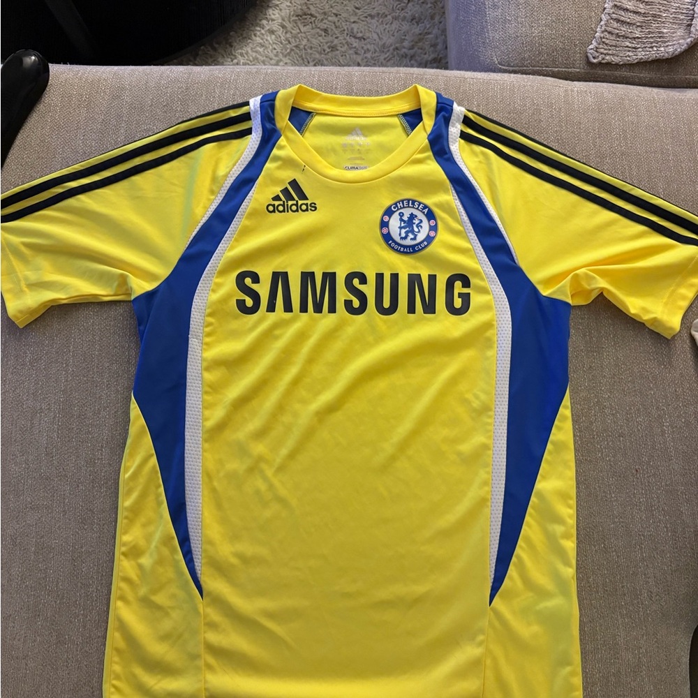 Adidas Yellow and Blue Sports Jersey